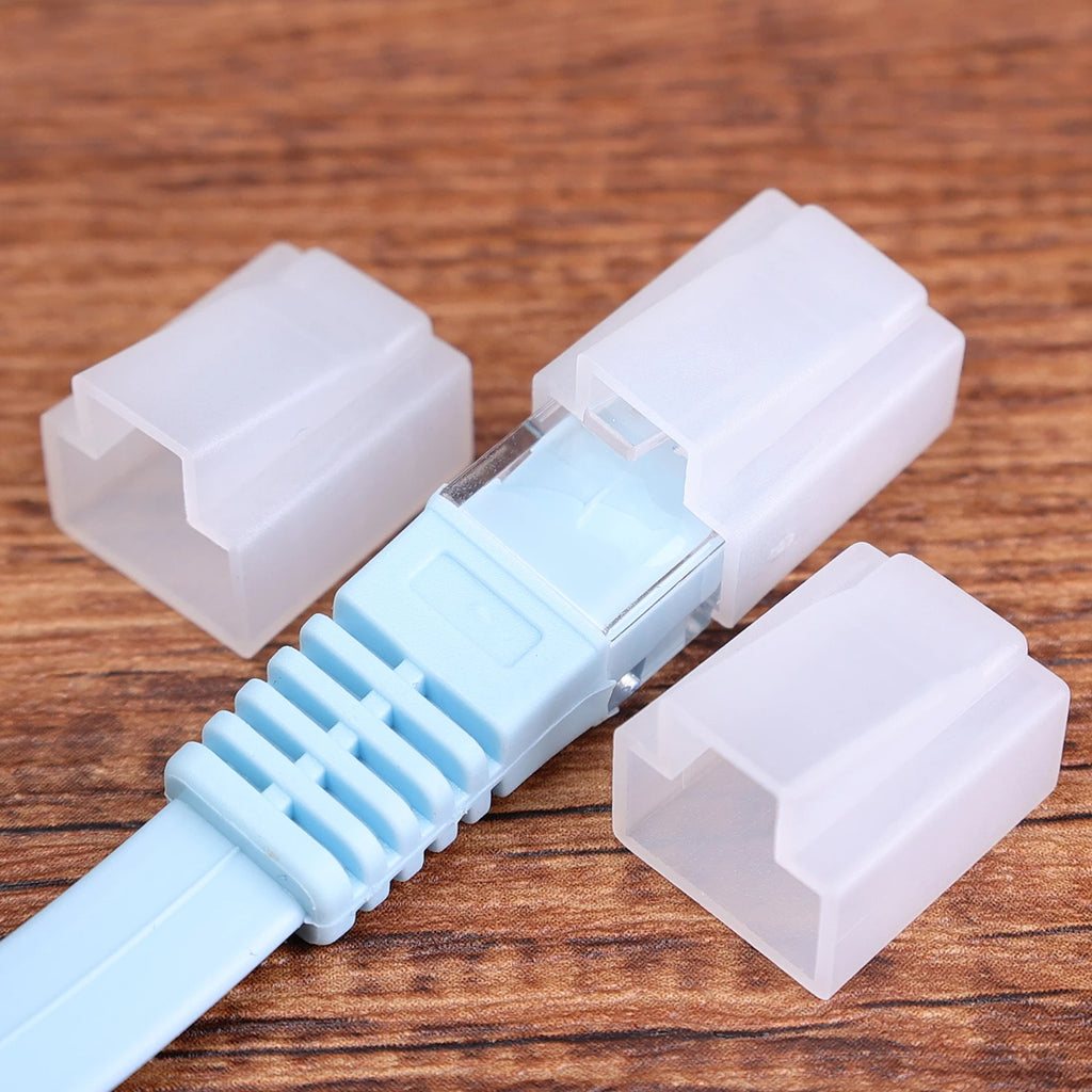 10-100PCS RJ45 Connectors Dust Cover Ethernet Cable Protective Case Cap for RJ45 Pass Through Connector Network Cat6 Cat7