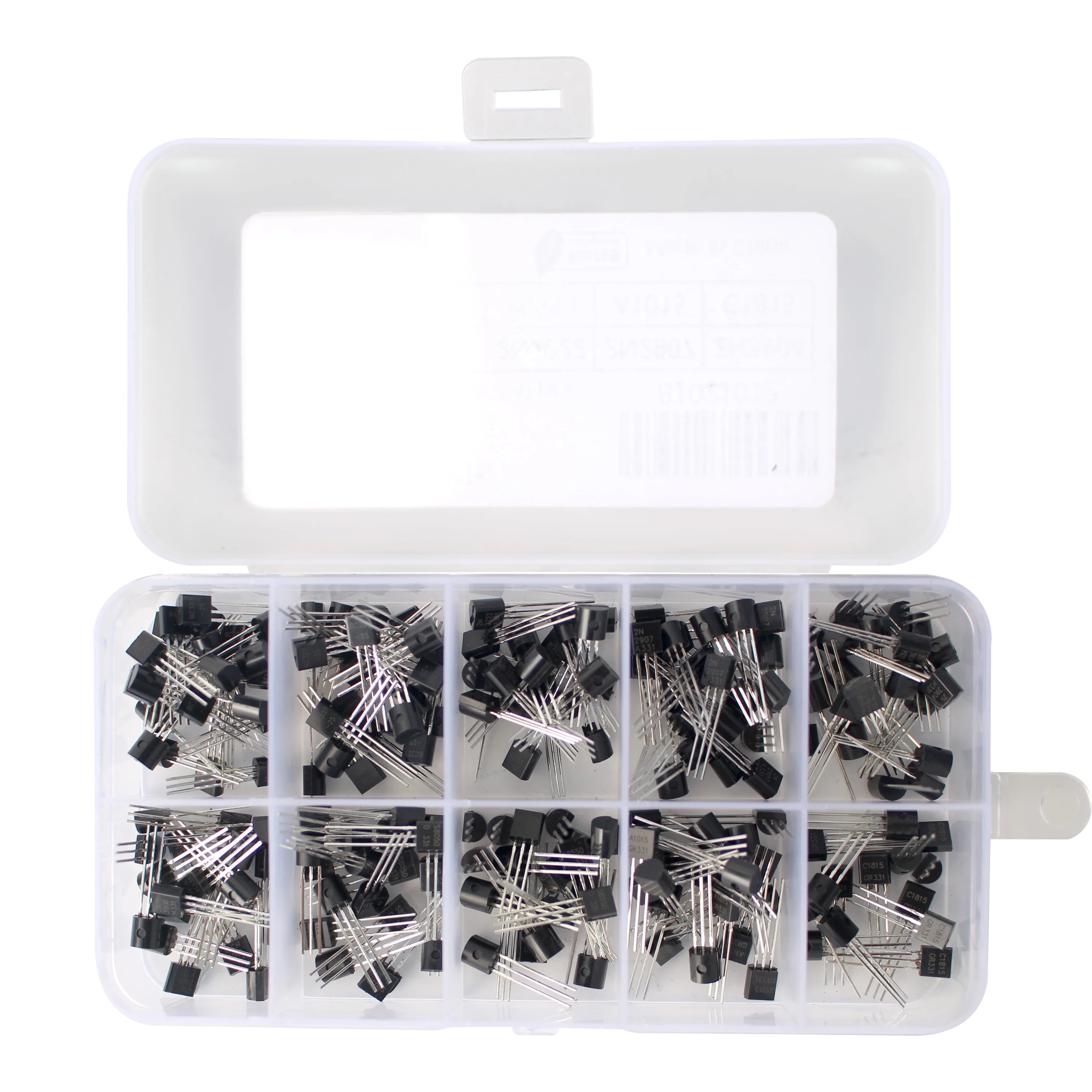 100/200PCS Triode Transistor Set BC337 BC327 2N2222 2N2907 2N3904 2N3906 S8050 S8550 A1015 C1815 TO92 PNP NPN Transistors kit