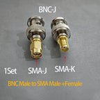 2PCS/1Set BNC to SMA Male/Female Connectors Adapter for Wireless LAN Devices Coaxial Cable WiFi or Handheld Radios