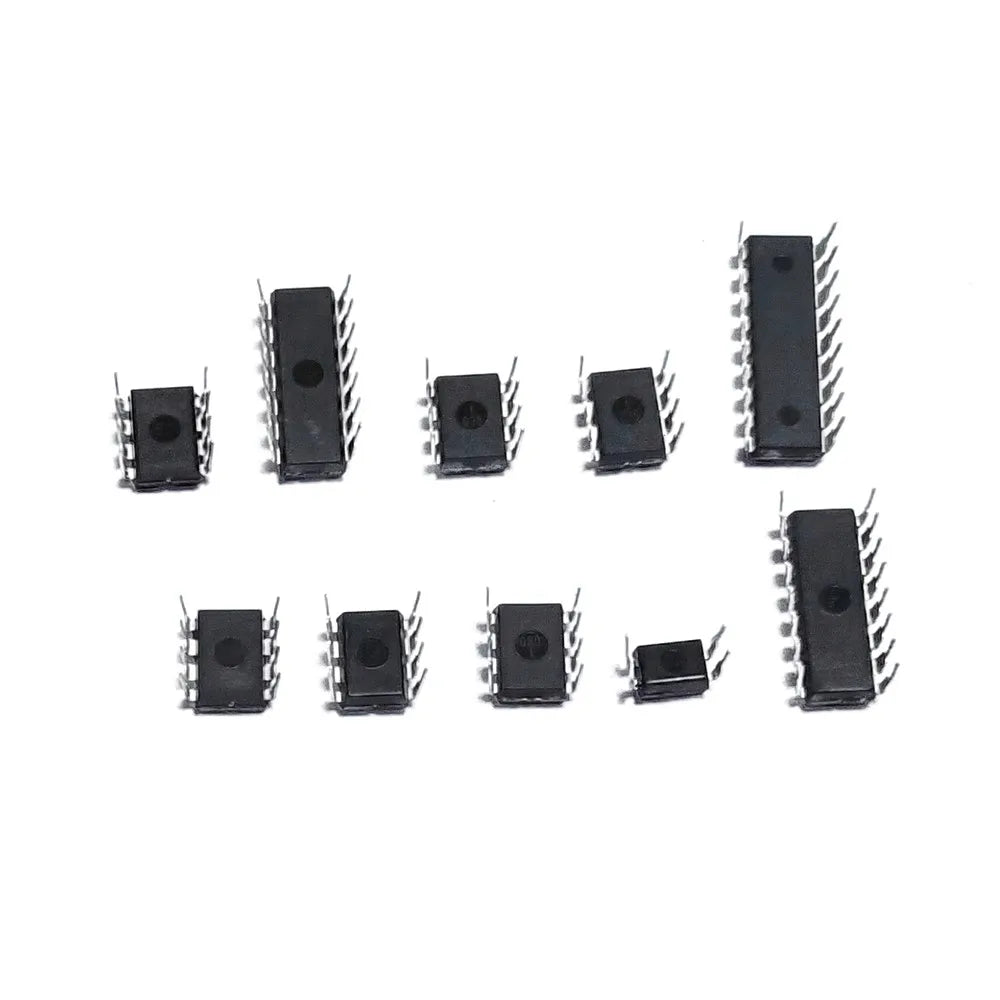 85PCS 10 Types NE555 LM324 LM393 UA741 ULN2803 LM358 LM386 NE5532 ULN2003 PC817 Integrated Circuit DIP IC Combination Chip Kit