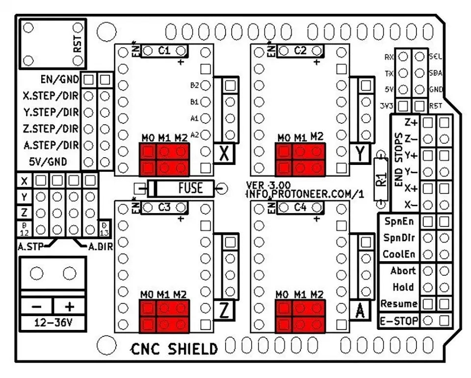 CNC Shield V3 V4 Engraving Machine Compatible With Nano 3.0 / A4988 Driver Expansion Board Module for the 3D Printer Diy Kit