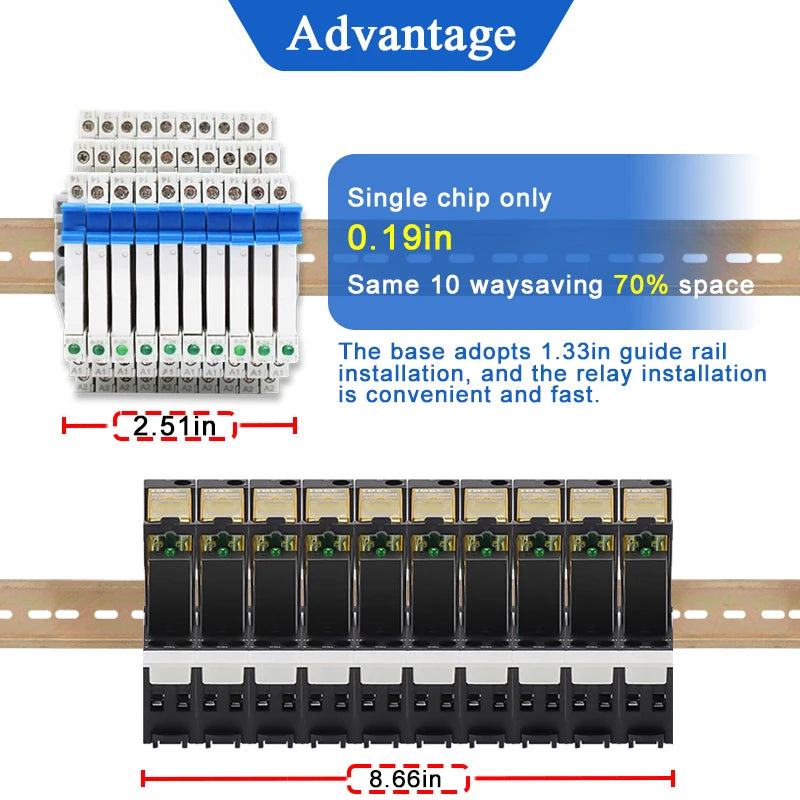 1PCS Slim Relay HF-41F 5V 12V 24V High Frequency Relay Base DIN Rail Relay 41F-5-ZS41F-12-ZS41F-24-ZS LED 6A