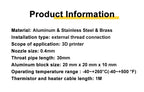 Ender 3 Metal J-Head CR10 MK8 Hotend Extruder Kit Heat Block Nozzle Heater Thermistor for CR10s Pro Ender3 V2 Ender 5 3D Printer