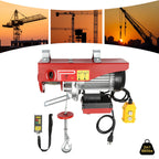 880LBS 110V Electric Winch, 2 in 1 Electric Hoist Winch with 328ft Wireless Remote Control Emergency Stop Heavy Duty Lift Hoist for Factory Garage Warehouse