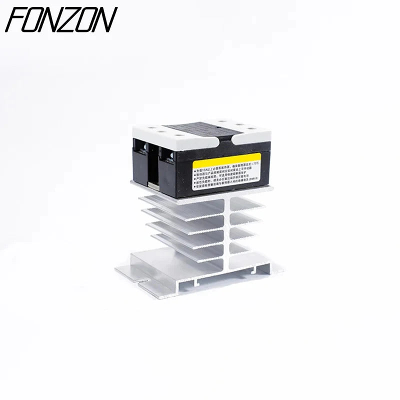 1 Pcs 10A-40A New Type Single-Phase Solid State Relay SSR Aluminum Fin Heat Sink Suitable For SSR-10DA/25DA/40DA