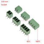10PCS 2.54/3.81/5.08MM 2EDG 15EDG 2/3/4/5/6/7/8 Pin Screw Terminal Block Connector Pitch Plug+Straight/Curved Needle Pin Socket