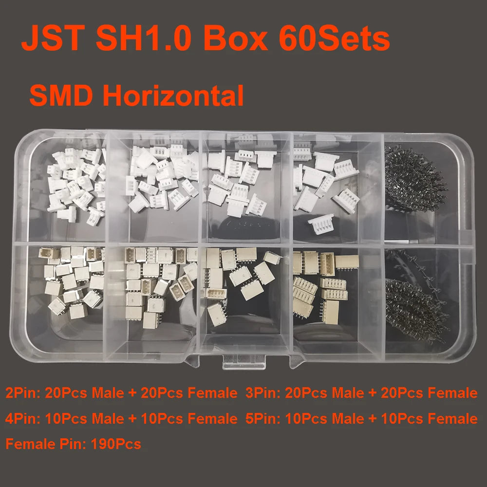19 Type JST Box SH1.0/MX1.25/PH2.0/XH2.54/VH3.96/SM2.54/SYP Pitch Connector Terminal Kit  SMD/Straight/Right Angle Type DIY