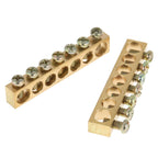 Ground Bar 7‑Hole Electrical Distribution Wire Screw Terminal Brass Ground Neutral Bar Terminal Bar