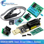 CH341A Programmer Adapter + SOIC8 Adapter+ SOP8 Clip With Cable+1.8V Adapter CH341A EEPROM Flash BIOS USB Programmer ZIF Adapter