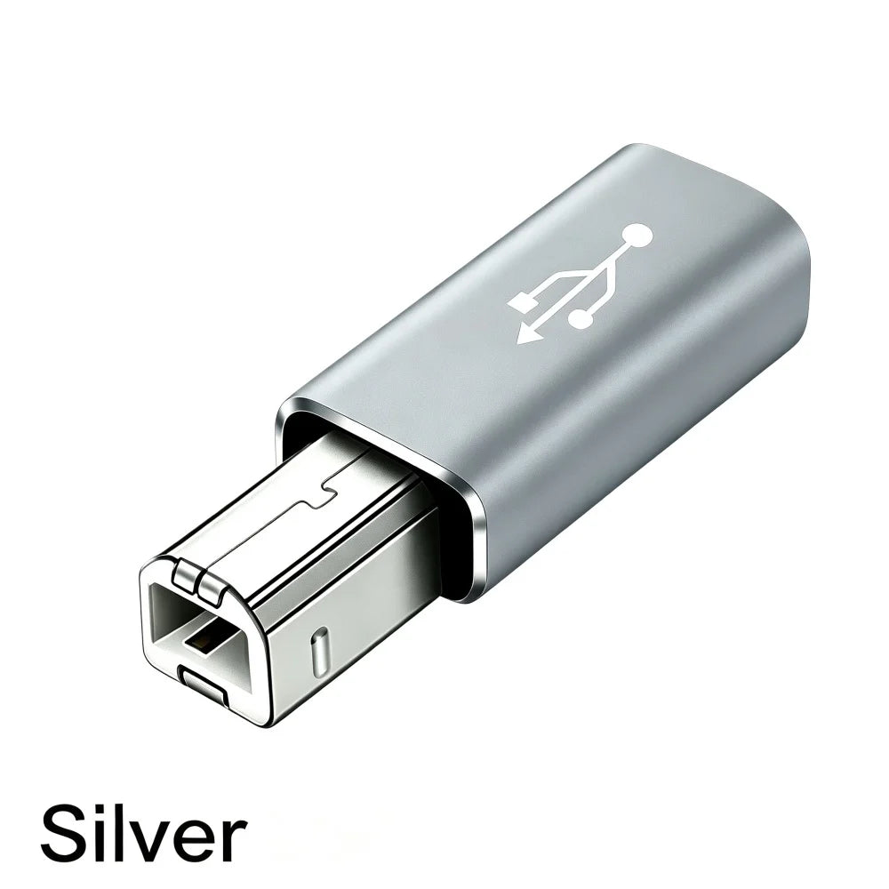 USB B Male to USB Type C Female Adapter For MIDI Controller Data Transfer Converter For HP Canon Lexmark Printer Scanner Copier