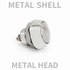 1Pcs 2Pin Mini Switch 12mm  2A waterproof switch  momentary Push button Switch reset Non-locking metal shell 1NO 36V color