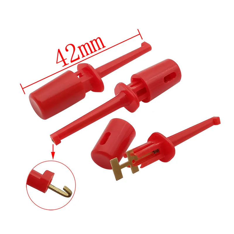 5Pcs 42mm 58mm Round Mini Single Test Hook Clip Testing Probe For Electronic Testing IC Grabber Large Size Crocodile Clips