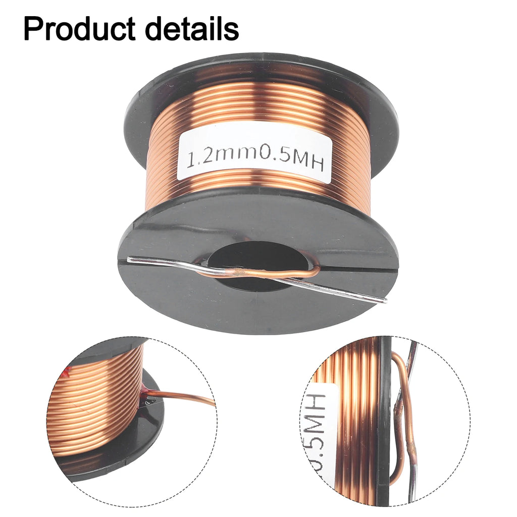 0.5mH Air-Core Inductor with 1.2mm 4N Oxygen-Free Copper Wire for Audio Crossover Circuits Stable Inductance Low DC Resistance