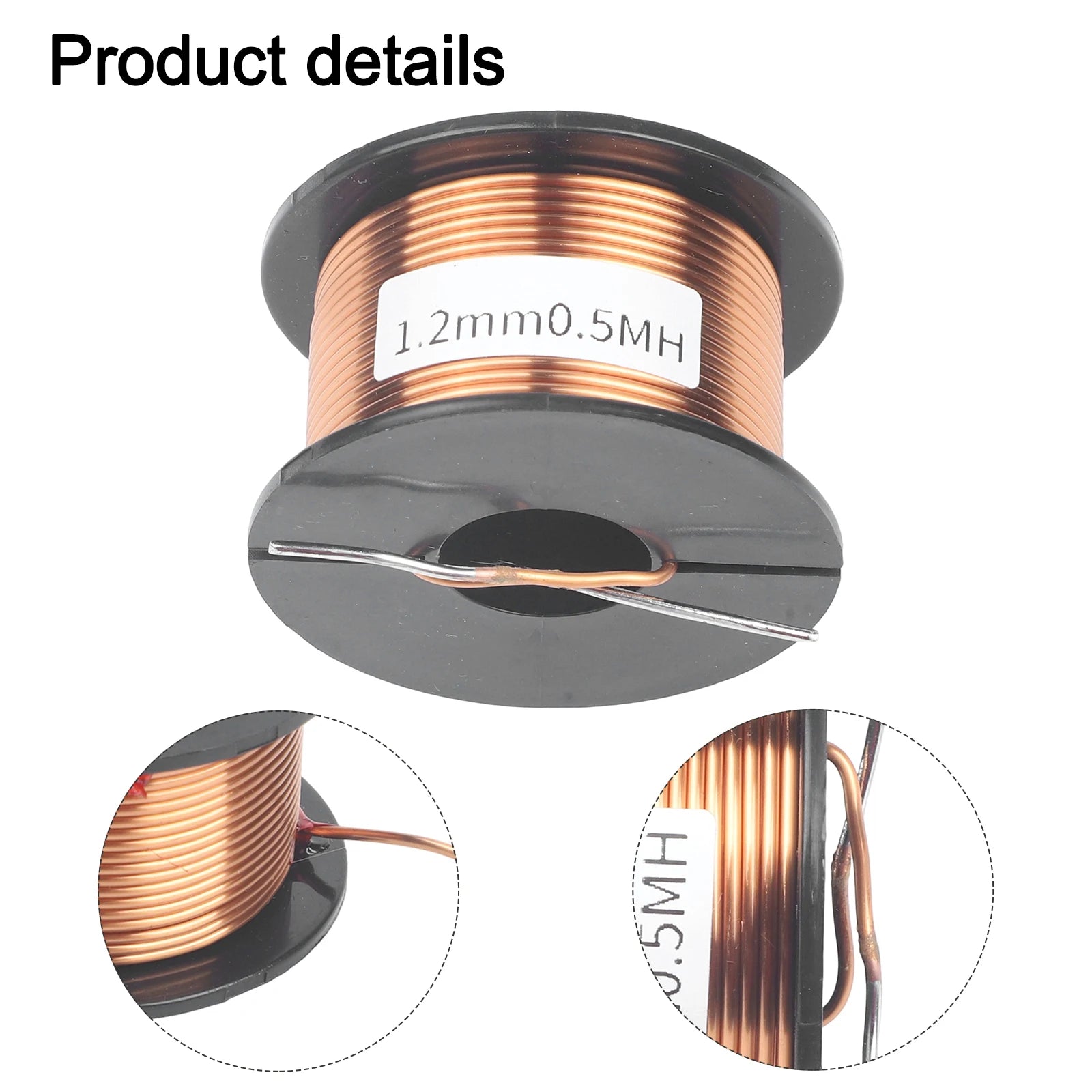 0.5mH Air-Core Inductor with 1.2mm 4N Oxygen-Free Copper Wire for Audio Crossover Circuits Stable Inductance Low DC Resistance