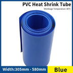 1/3/5M PVC Heat Shrink Tube 18650 Lipo Battery Pack 305mm ~ 580mm Insulated Protection Film Wrap lithium Case Cable Sleeve Blue