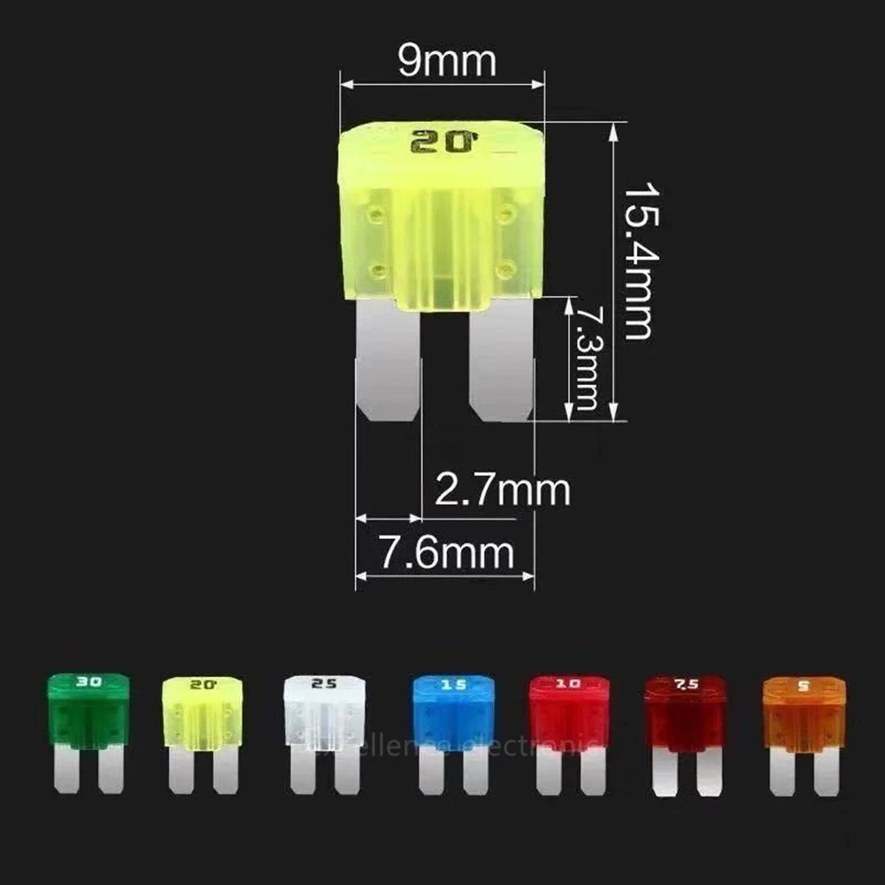 10Pcs Auto Medium Mini Micro Blade Fuses 5A 7.5A 10A 15A 20A 25A 30A 35A 40A Car Truck Vehicle Circuit Protection Safety Fuse