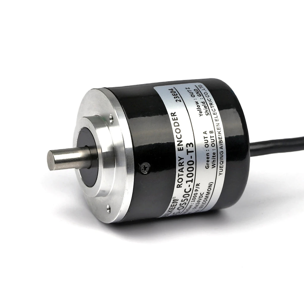 ABILKEEN 50mm Incremental Rotary Encoder Wtaer and Oil Proof 8MM Solid Shaft Magneto Electric Encoder E50S Encoder 100~5000 PPR