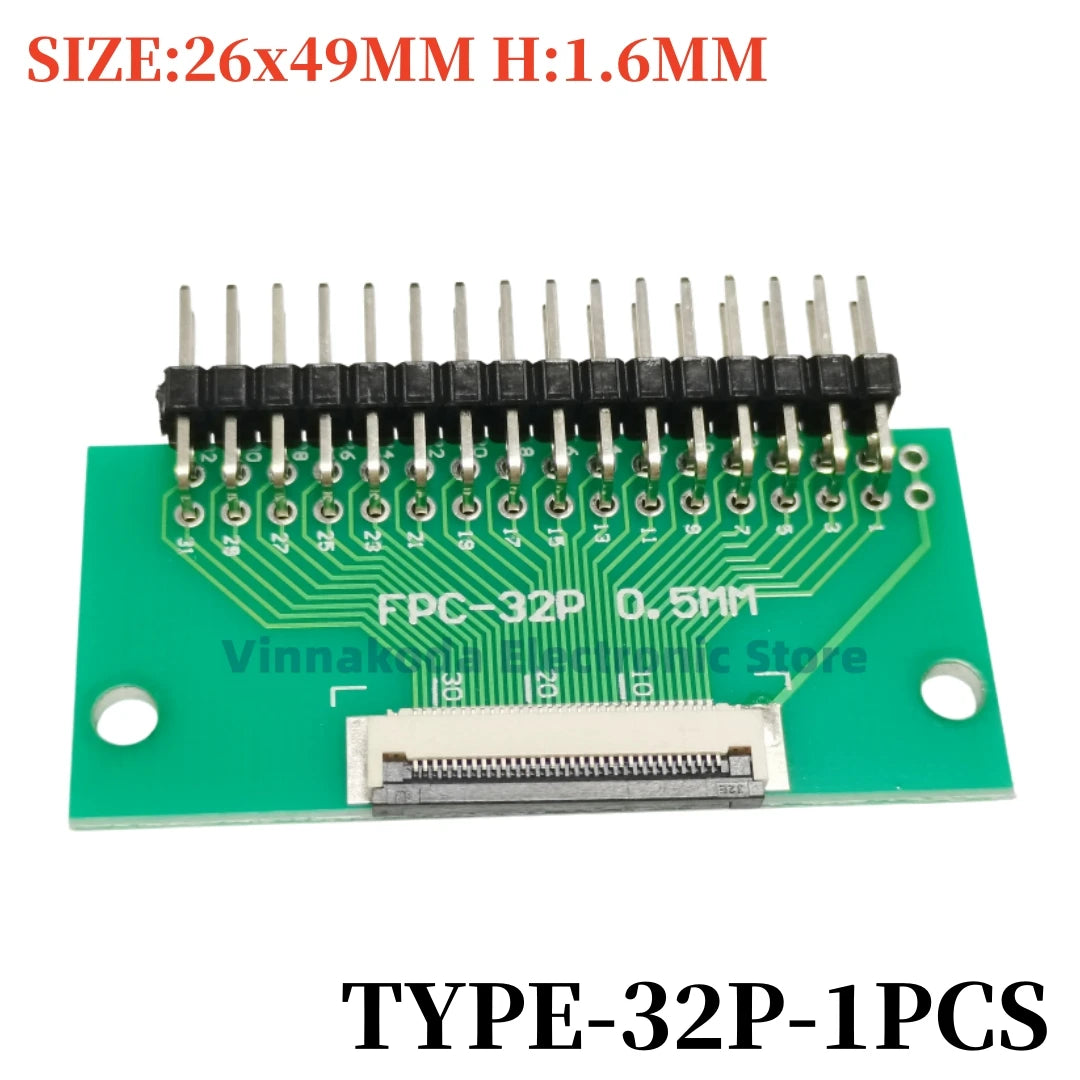 1PCS FFC/FPC Conversion Board 0.5mm Pitch Connector 2.54MM Double Row Bending Pins 4/10/12/14/15/16/18/22/24/26/30/34/40/50/60P
