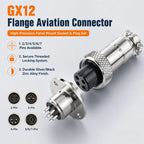 10Sets GX12 Aviation Socket Plug 2 3 4 5 6 7 Pin M16 DF16 Rhombus Flange Male Female Circular Connector Cable Panel Mount Solder