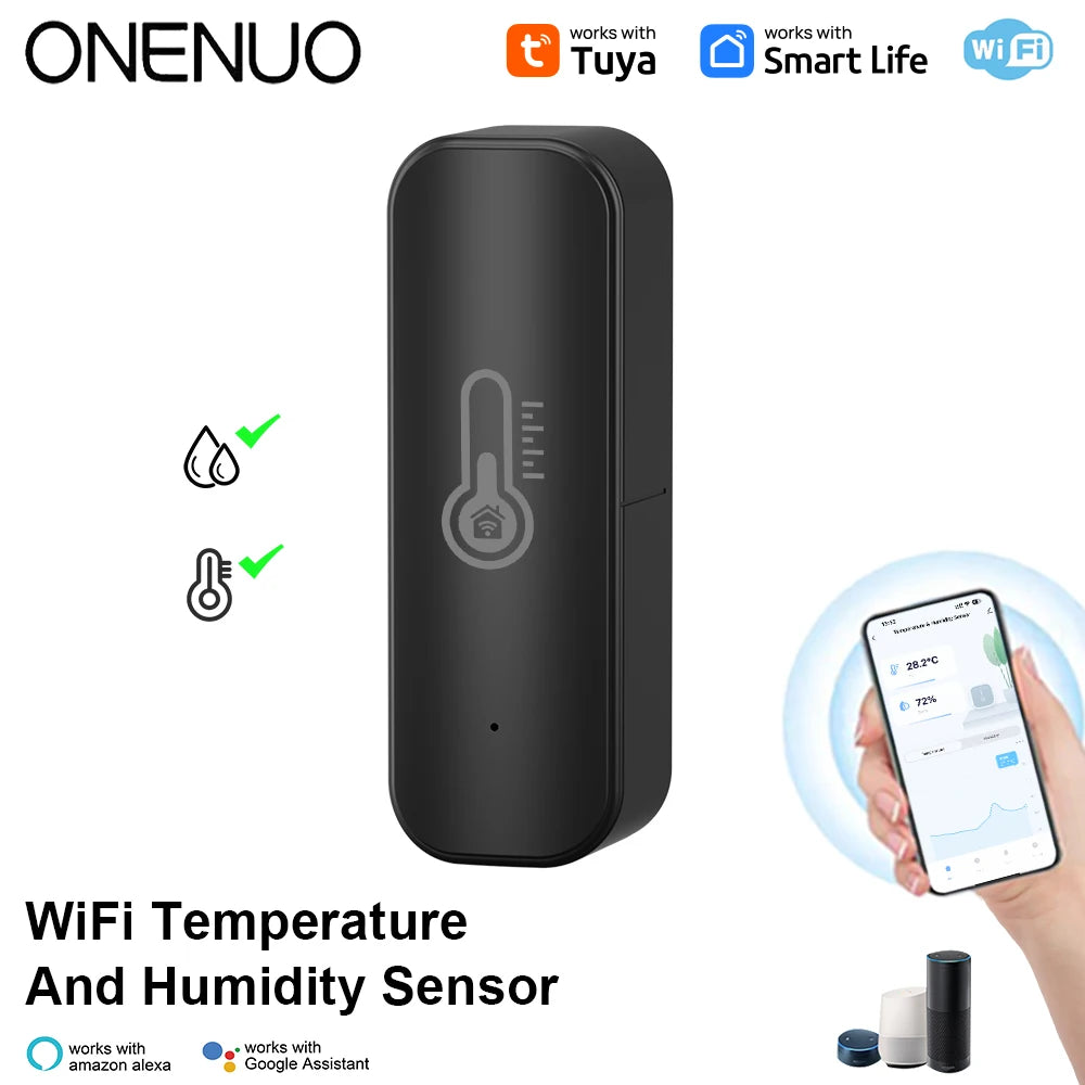 Tuya WIFI Temperature and Humidity Sensor Hygrometer Thermometer with/No LCD Display Indoor Support Alexa Google Assistant