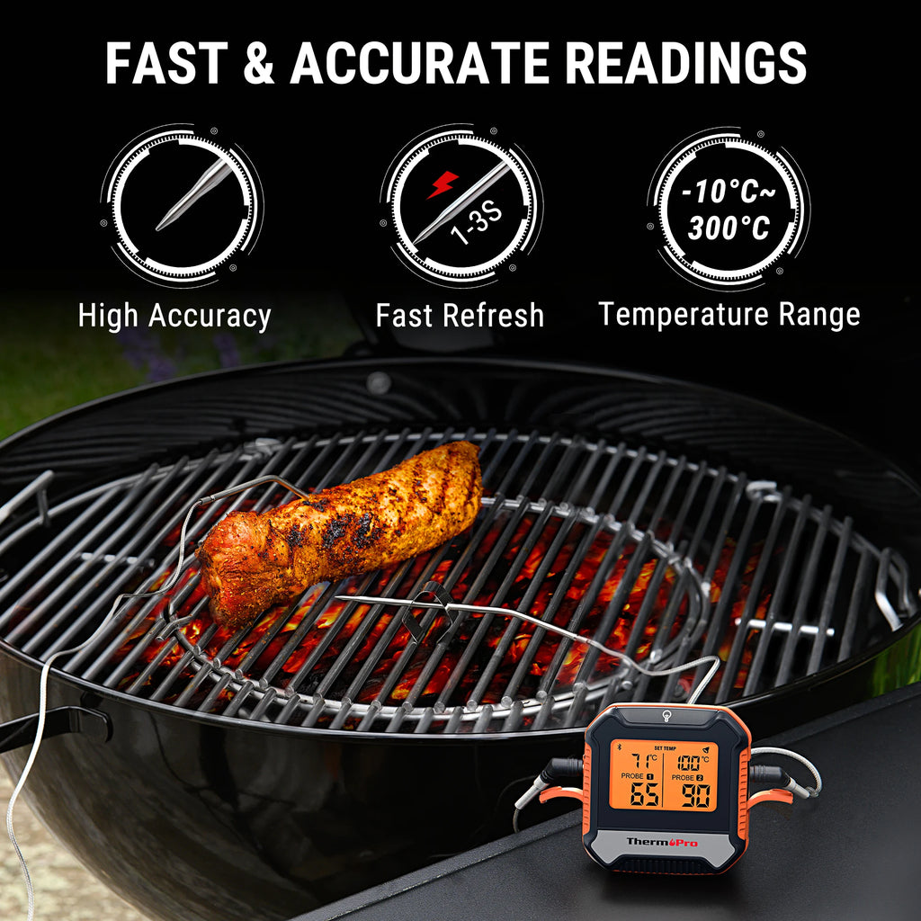 ThermoPro TP904 Bluetooth-connected APP Wireless 135M Dual Probes Digital Meat Thermometer, Kitchen Thermometer with Alarm Timer