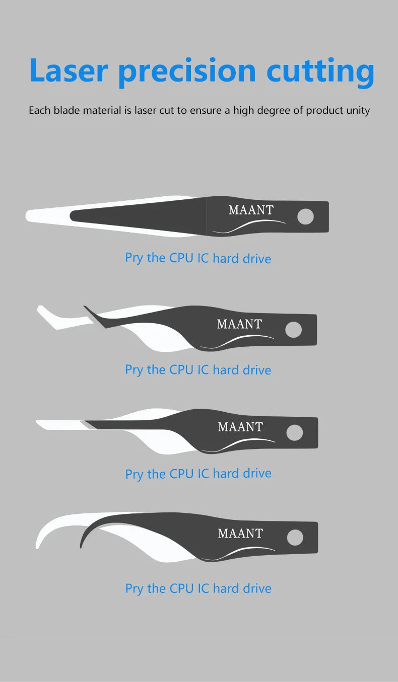 Maant MY-102 Blade Set BGA Maintenance Knife For iPhone CPU NAND CHIP IC Remove Glue Disassemble Rework Blade Knife Tools Kit