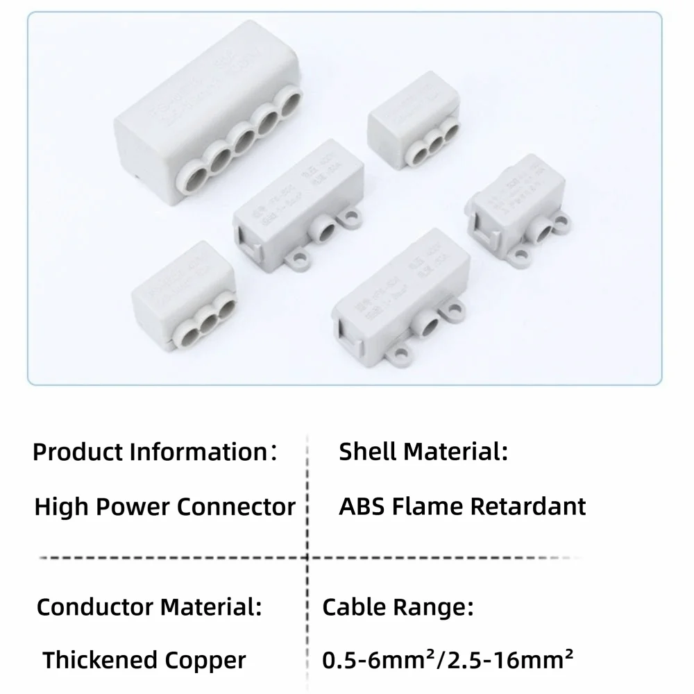 New Conductor Brass High Power Splitter Large Current Universal Quick Terminal Block Terminal Blocks Electrical
