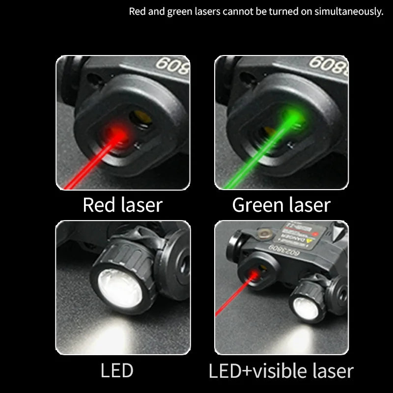 US Warehouse Tactical Gear PEQ15 PEQ Indicator Red Green Dual Laser/IR Light/IR Laser AR15 HK416 Hunting Accessory Fit 20MM Rail