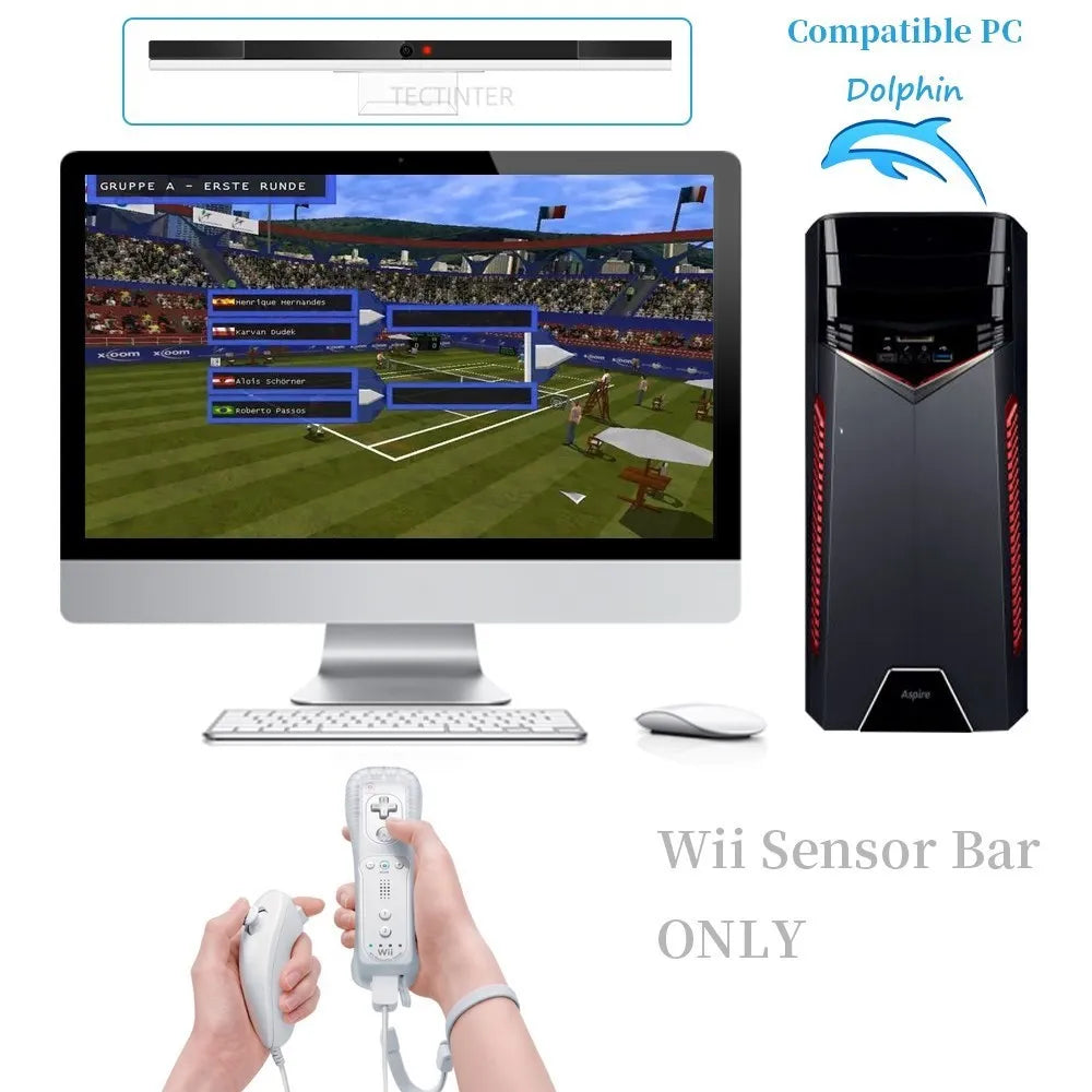 Wired /Wireless Infrared IR Signal Ray Sensor Receiver Bar For Wii Bluetooth Sensor Remote Bar Receiver Holder For Wii