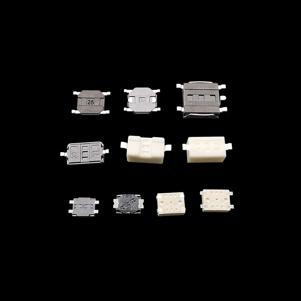 250Pcs Micro Tactile Tact Push Button Switch Assorted Kit 2P 4 Pin SMD PCB Momentary Self-reset Car Remote Control Switch Repair