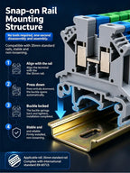 UK 2.5 Terminal Block UK2.5B Screw Connection Connect Strip 2.5B/3N/5N/6N/10N  2.5mm² Cable Electrical Din Rail Wire Connector