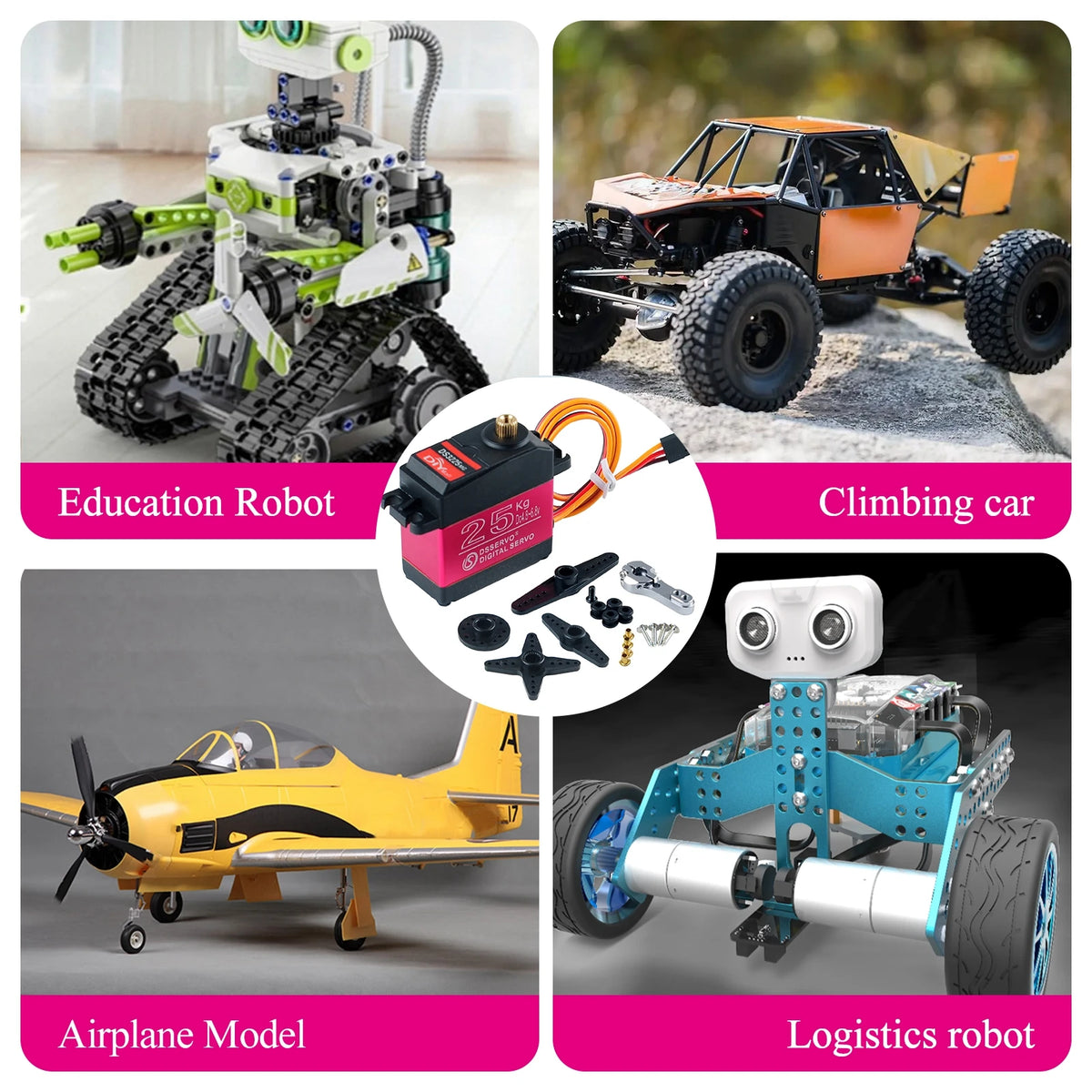 25KG Digital Servo Full Metal Gear IP66 Waterproof for 1:8 1:10 1:12 RC Car Crawler Robot 180/270 Degree High Precision