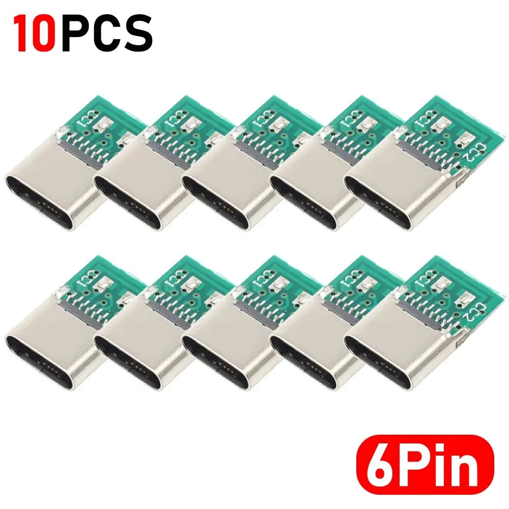 20-1pcs 5/6Pin Type C Female Connectors Usb Electric Terminals Welding DIY Data Cable Support PCB Board Jack Equipment Repair