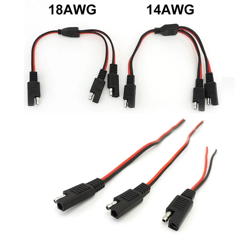 solar panel 1 SAE to 2 SAE splitter head Power Extension Connector plug Cable battery Adapter Quick Connect Disconnect 10A 20A