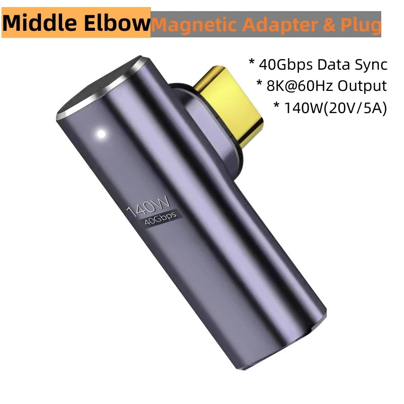USB4.0 Thunderbolt3 Magnetic USB C To Type C Adapter 140W 40Gbps Fast Charging Magnet Charge Converter Cable 8K@60Hz USB-C Adapt