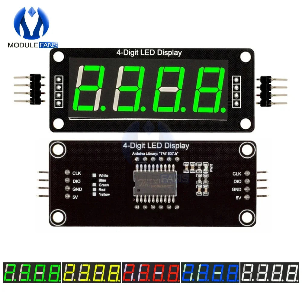 0.56 inch TM1637 LED Display Module 4 Digit LED Indicator for Arduino DIY Red Green Blue Yellow White