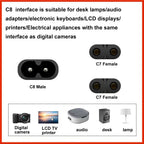 IEC 320 C8 Plug to C7 Receptacle Male to Female Extension Power Supply Main Adapter Cable White/black Color
