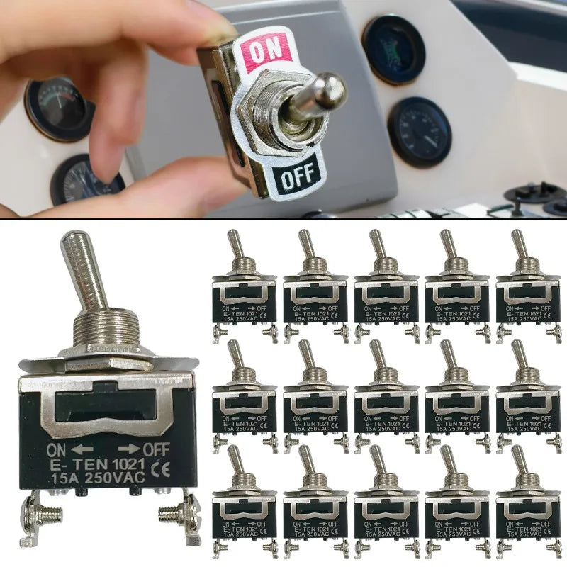 Rocker Switch Heavy-duty on/off Rocker Switch Waterproof Cap SPST Rocker Switch Suitable for Auto Marine Applications 2-pin SPST