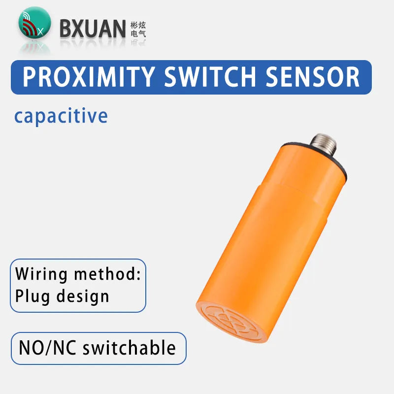 M34 Capacitive Proximity Sensor NPN PNP NO NC 20mm Detection Distance Feed Sensor Without Thread DC10-30V Proximity Switch