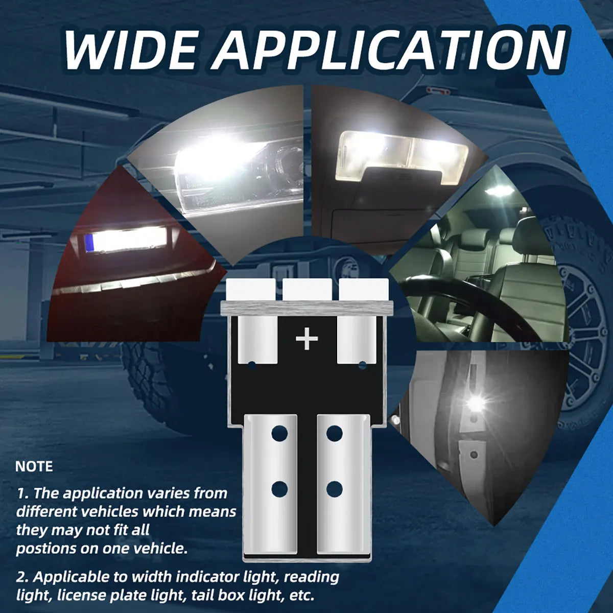 4pcs T10 W5W 194 LED CANBUS Bulb 2835 12smd 12V Car Interior Reading Lamp Clearance Lights License Plate Bulbs Dome Signal
