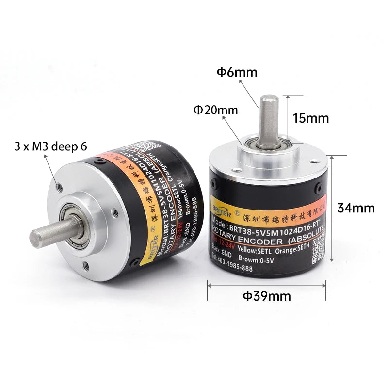 Rotary Absolute Encoder Magnetic Single Multiturn Angle Sensor CAN RS485 Power Off Memory High Precision Durable Versatile