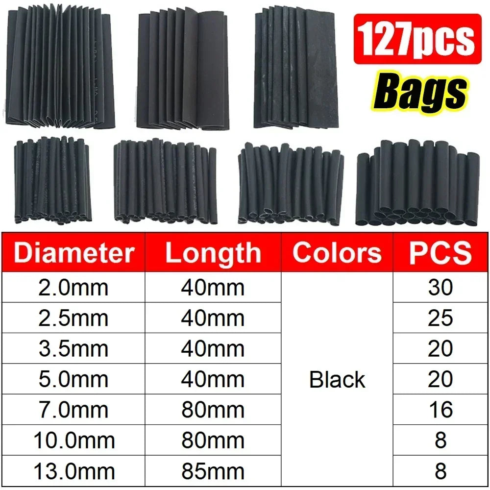 Heat Shrink Tubes Set Retractable Heat Pipe Electric Wire Sheath Thermoretractile Case Tube Line Bar Heat Shrink Tubing