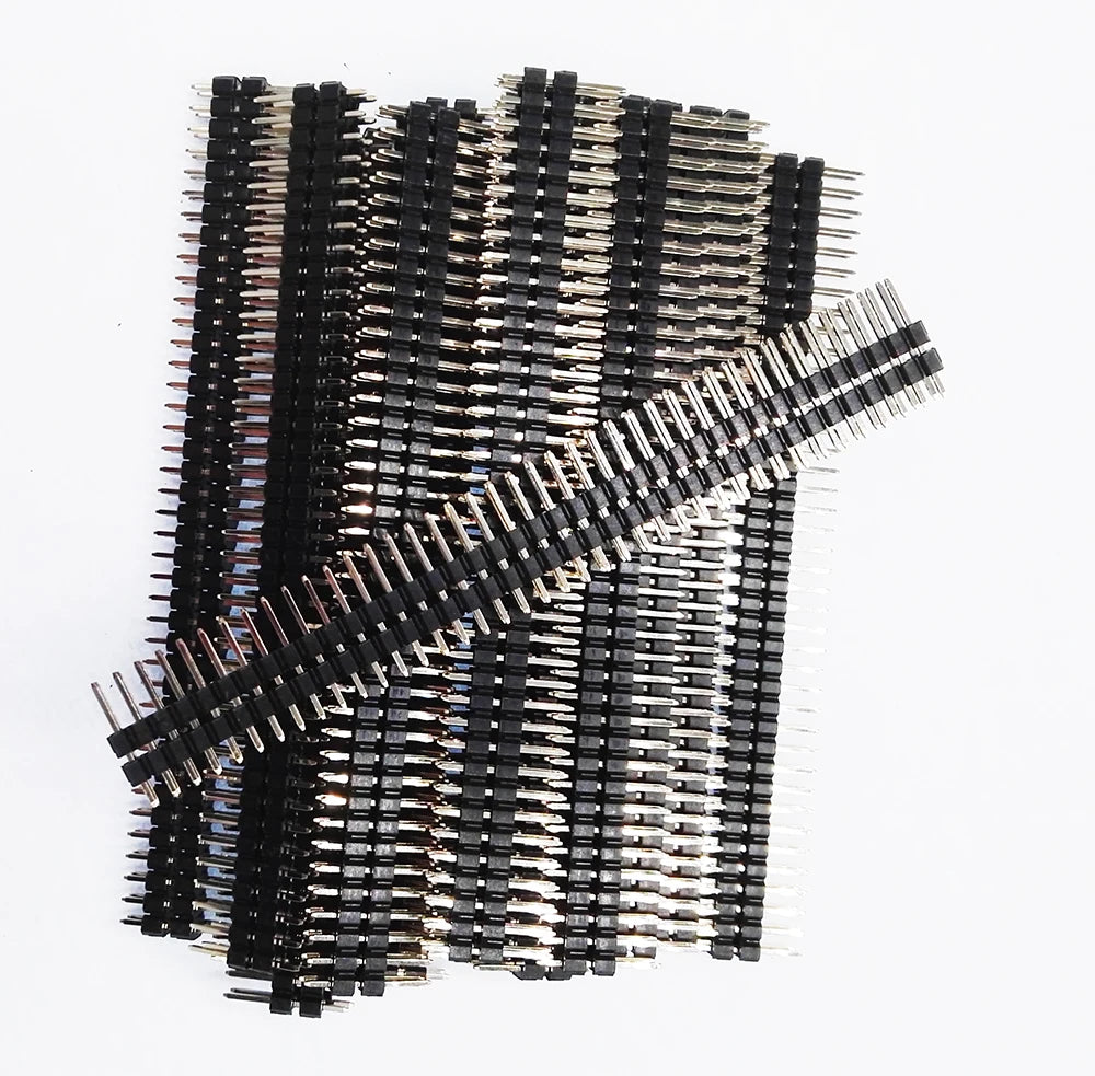 50pcs 2.54mm Straight 2x2/3/4-40p L11.5/13/15/17/19/21/25-50mm Gold Dual Row Double Insulation PCB Board Spacer Male Pin Header