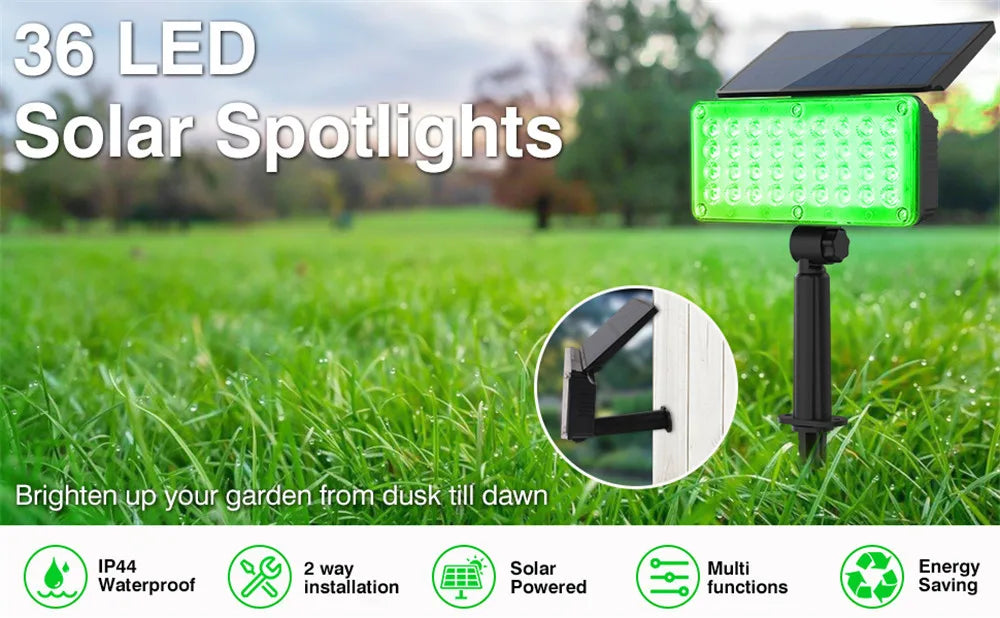 4pcs Solar Spotlight Outdoor Garden Wall Lamp for Tree Street Decor IP65 Waterproof LED Green Landscape Countyard Solar Light