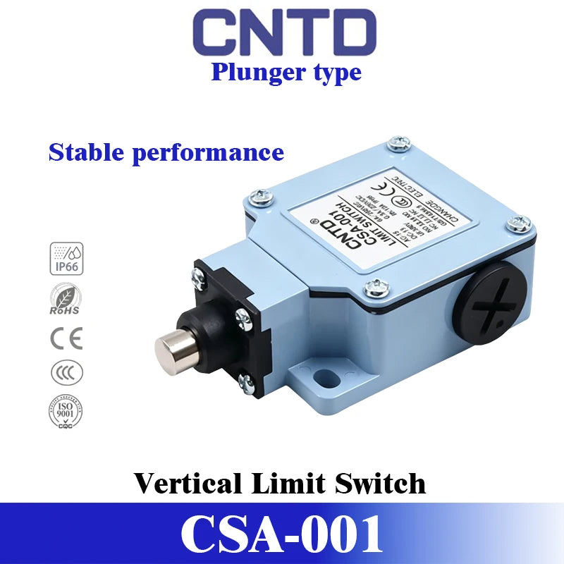 CNTD CSA-001 CSA-003 Series Industrial Vertical Limit Switch IP66 Waterproof Zinc Alloy Double Circuit 12 Actuator Types