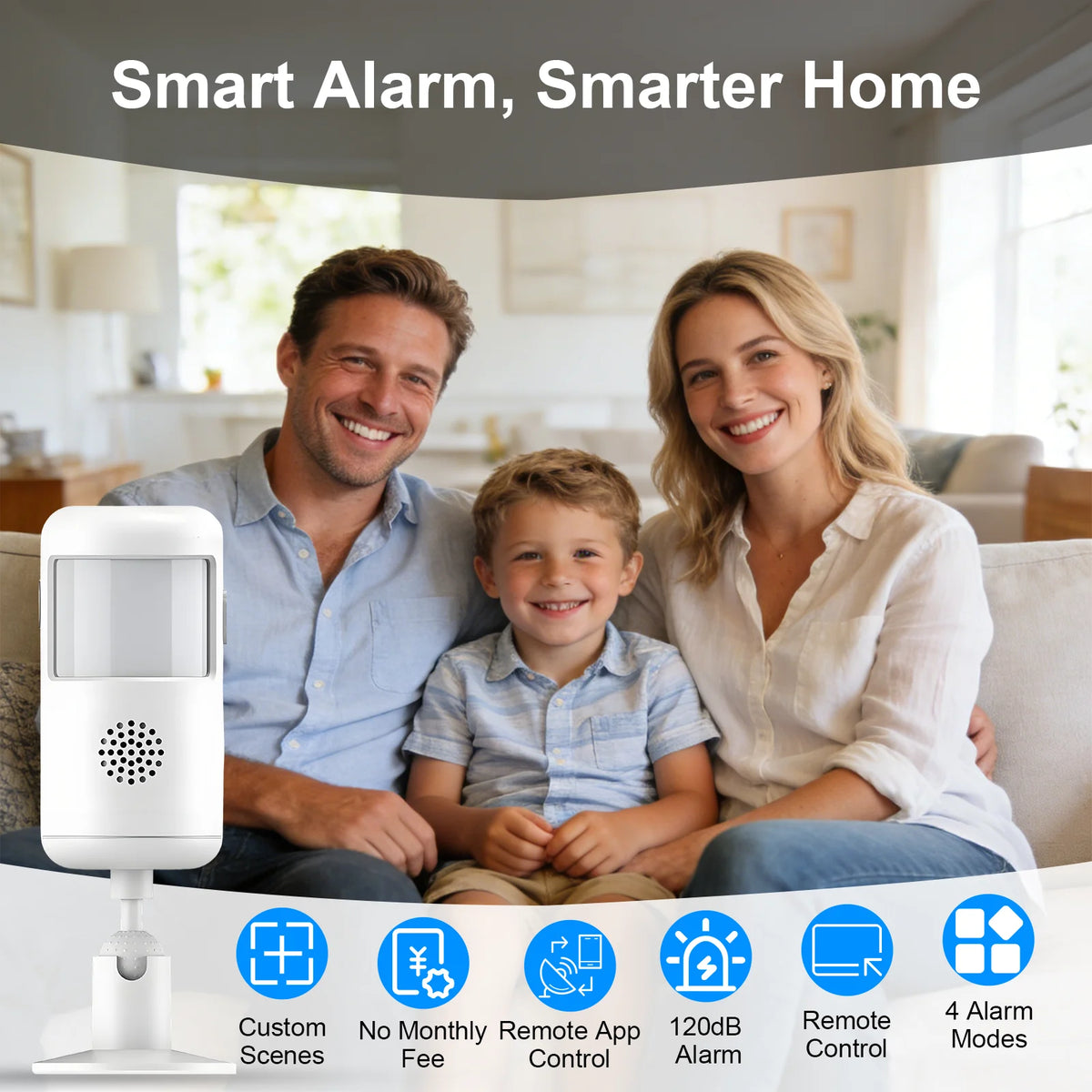 2/4/6/8 PCS Tuya Smart WiFi Infrared Alarm Detector 4 Alarm Modes Infrared Motion Human Body Infrared Detector Work With Alexa Google Home Security