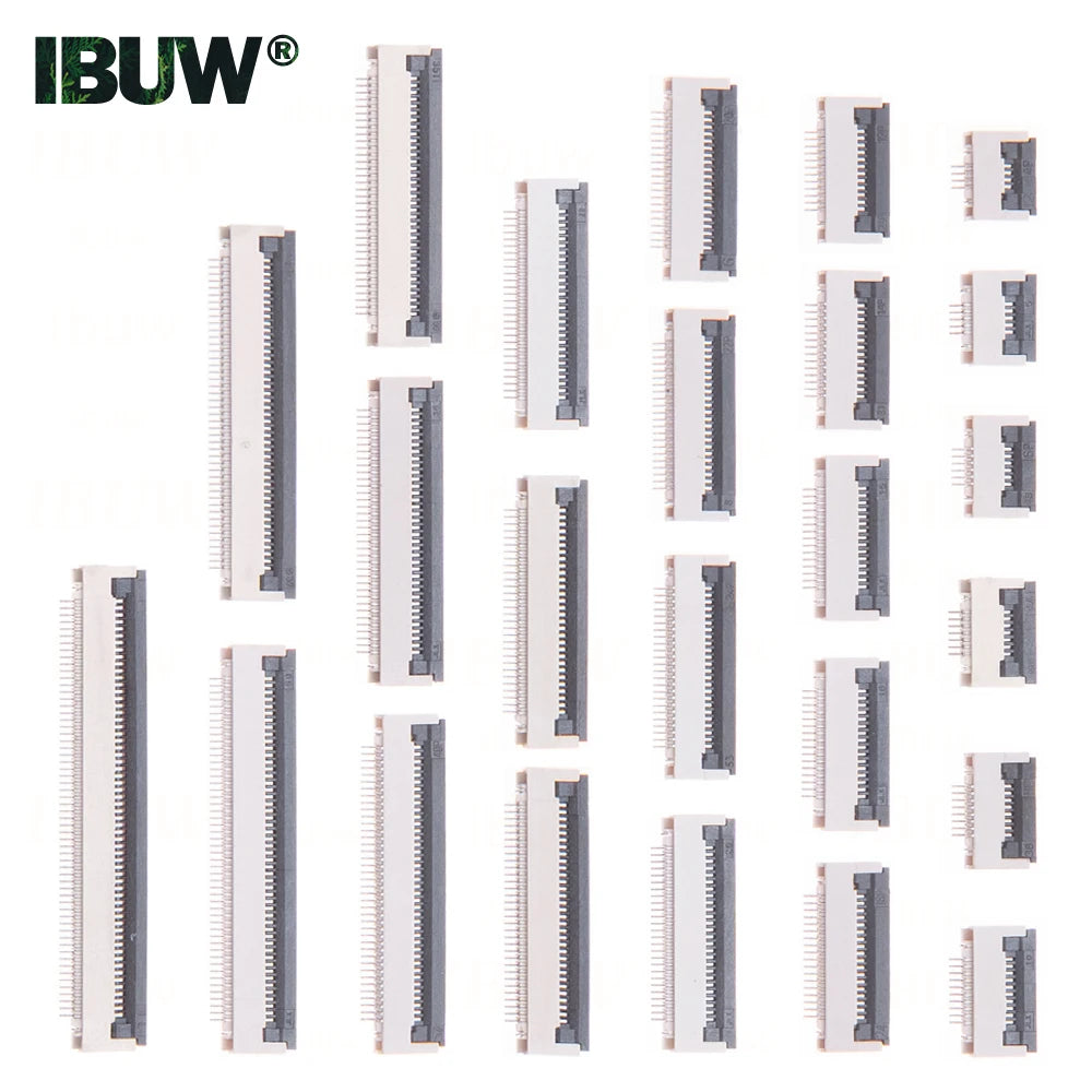 10pcs/lot 4P 6P 8P 10P 12P FPC FFC For Flat Cable Connector 0.5mm 1mm Pitch Under Clamshell Socket 14P 16P 20P 22P 24P 30P 40P