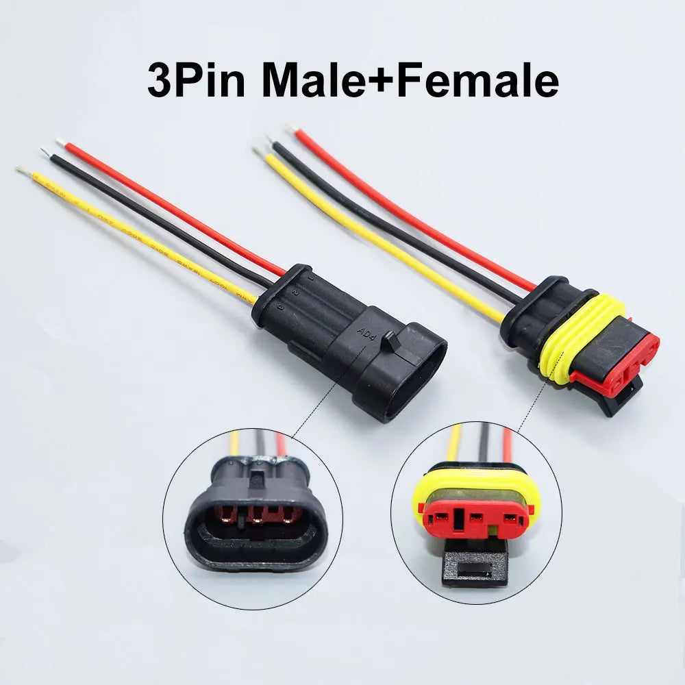 YanXi AMP 1/2/3/4/5/6 Pin Way Waterproof Electrical Auto Connector Male Female Plug with Wire Cable Harness For Car Motorcycle