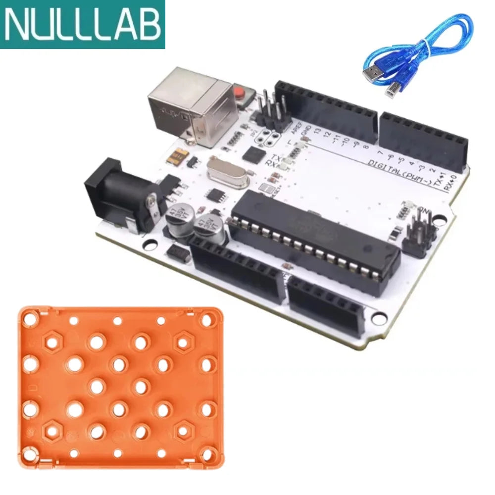 Compatible with Arduino Uno R3 Development Board ATmega328P Microcontroller Module Main Control Board Multicolor USB-B Cable