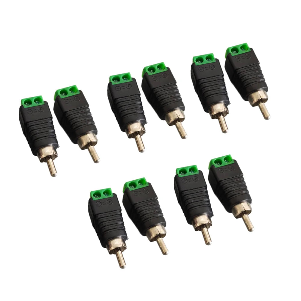 4/10pcs RCA Male Plug & Female Socket To Terminal Block Adapter For RCA AV Audio Video CCTV Camera Speaker Wire Cable Connector